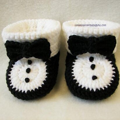 Tuxedo Baby Booties