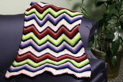 Crochet Rainbow Ripple Afghan in Red Heart Super Saver Economy Solids - WR1062
