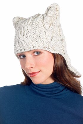Quick Cabled Hat in Lion Brand Wool-Ease Chunky - 50607