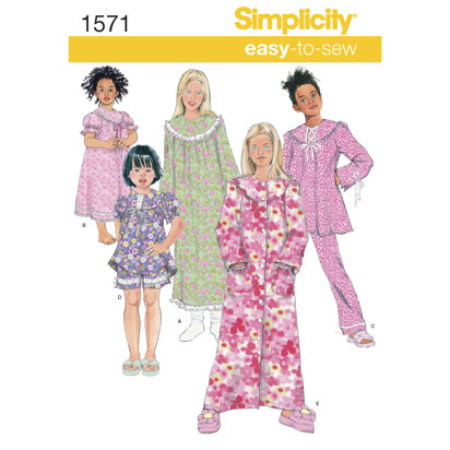 Simplicity Child's and Girl's Loungewear Separates 1571 - Sewing Pattern