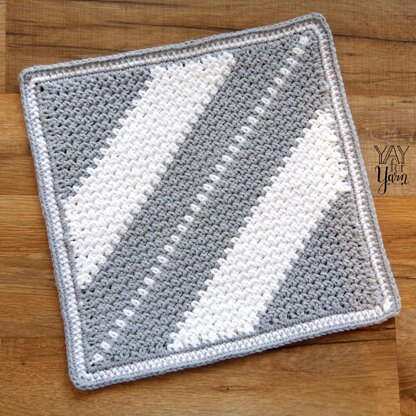 Corner to Corner Moss Stitch Washcloth