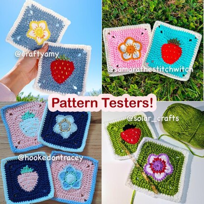 Strawberry Themed Granny Squares