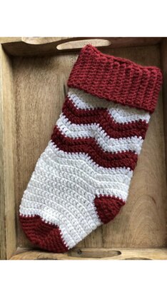 Holly Jolly Chevron Stocking