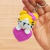 Crochet Cat & Heart Keychain – Amigurumi PDF Pattern + Video Tutorial