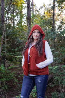 Winter Thistle Hooded Vest