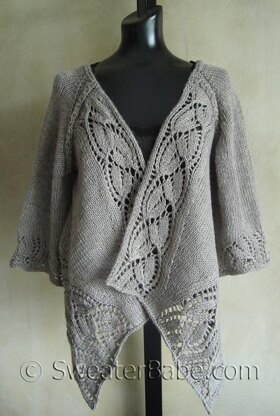 #112 Dramatic Lace Top-Down Wrap Cardigan