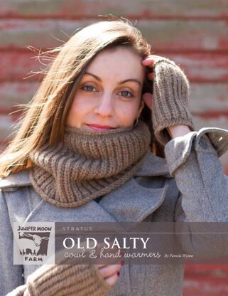 Old Salty Cowl & Hand Warmers in Juniper Moon Farm Stratus - J43-03 - Downloadable PDF