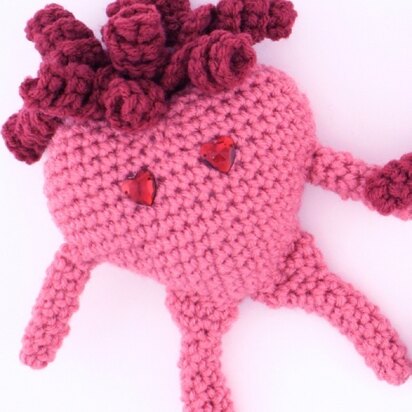 Amigurumi Heart in Red Heart Super Saver Economy Solids - WR1828