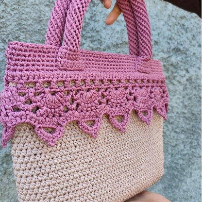 Handbag with Lace Accent