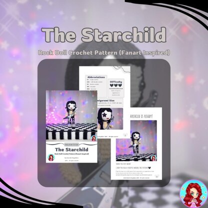 Star Rocker – Crochet Doll Pattern + Printable Accessories (Fanart Inspired)