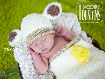 Baa-Baa Baby Lamb Knit Baby Hat Set