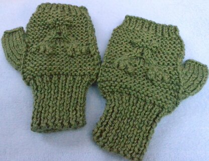 Fingerless Frog Mittens