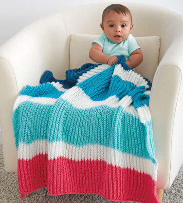 Bold Stripes Baby Blanket in Caron Simply Soft and Simply Soft Brites - Downloadable PDF