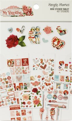 Simple Stories Simple Vintage My Valentine Mini Sticker Tablet 467/Pkg - 613129