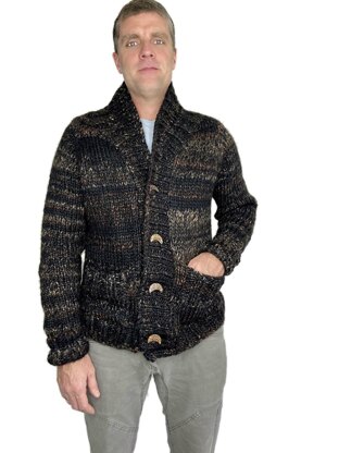 Mountains and Stone Cardigan - Chunky Shawl Collar