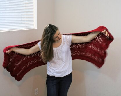 C05 Knit Ripple Wrap Shawl