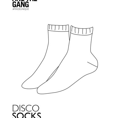 Disco Socks in Wool and the Gang Glitterball Sock Yarn - DIS123 - Downloadable PDF