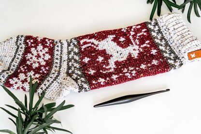 Prancing Deer Crochet Stocking