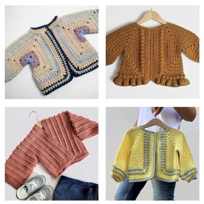 4 CROCHET BABY SWEATER CARDIGAN PATTERNS