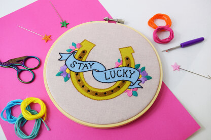 The Make Arcade Stay Lucky Embroidery Kit - 6 Inch