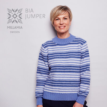 Bia Jumper - Sweater Knitting Pattern For Women in MillaMia Naturally Soft Merino by MillaMia