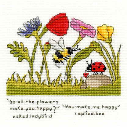 Bothy Threads You Make Me Happy Cross Stitch Kit - 12 x 12cm