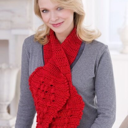 Crochet Keyhole Scarf in Red Heart Soft Solids - LW2463