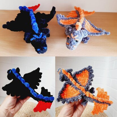 Crochet Pattern dragon, Amigurumi pattern dragon, dinosaur, dino, Dinegurumi, dragon plush pattern, baby dragon, Crochet Triceratops pattern