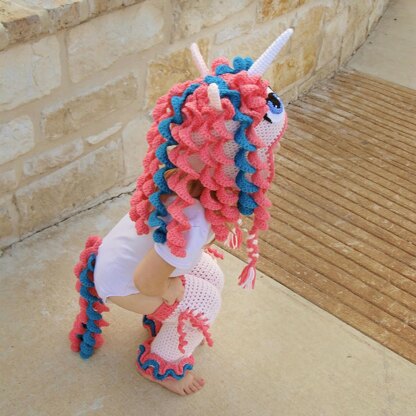 Unicorn / Pony Tail & Leg Warmers (Hat Pattern Sold Separately)