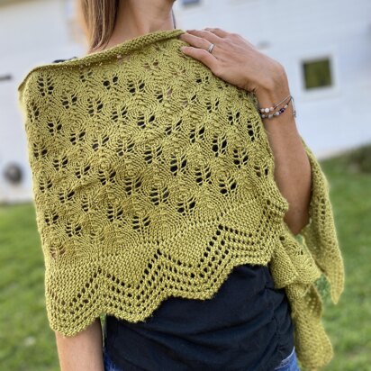 Fir Cone and Lace Shawl