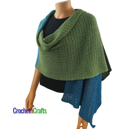 Blossom Stitch Lightweight Crochet Shawl Pattern