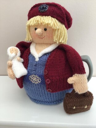 Molly the midwife tea cosy