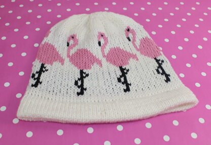 Flamingo Ski Beanie Hat CIRCULAR