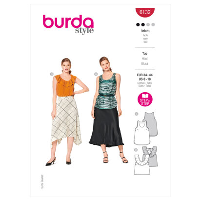Burda Style Misses' Tank Top B6132 - Paper Pattern, Size 8-18