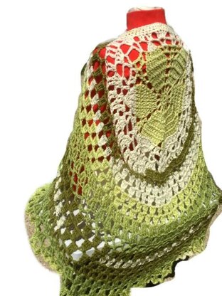 Avocado Poncho Shawl