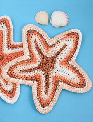 Starfish Dishcloth in Lily Sugar 'n Cream Stripes