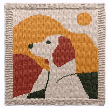 Hunting Dog Knitting Pattern Bundle, 4 Squares