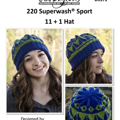 11 + 1 Hat in Cascade Yarns 220 Superwash Sport - DK371 - Downloadable PDF