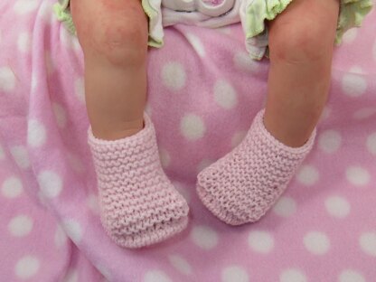 Just For Preemies - Premature Baby 4 Ply Garter Stitch Bumper Booties