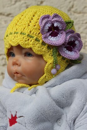 Pansy Baby Hat