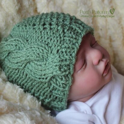 Textured Cables Hat Knitting Pattern 369