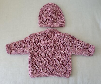 Jewel - Babies diamond lace sweater and beanie