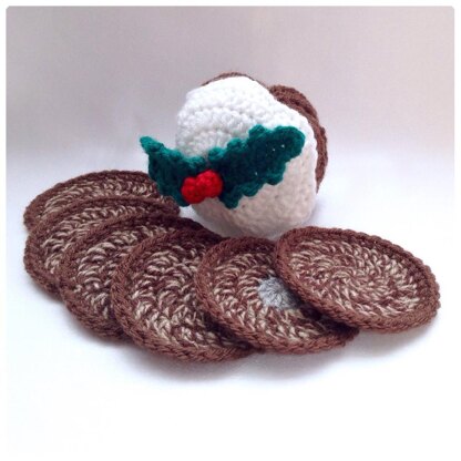 Christmas Pudding Coaster Set