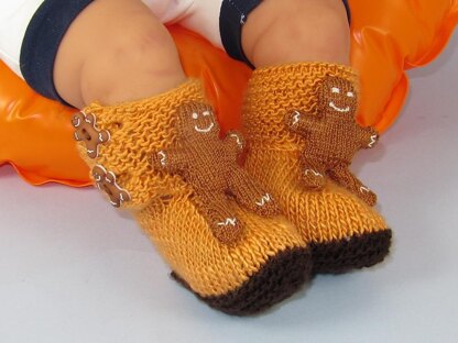 Baby Gingerbread Man Booties