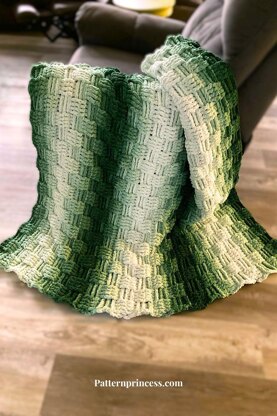 Basket Weave Chunky Evergreen Throw