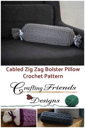 Cabled Zig Zag Bolster Pillow