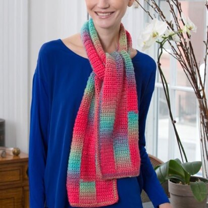 Gradient Strip Scarf in Red Heart Boutique Unforgettable - LW4072