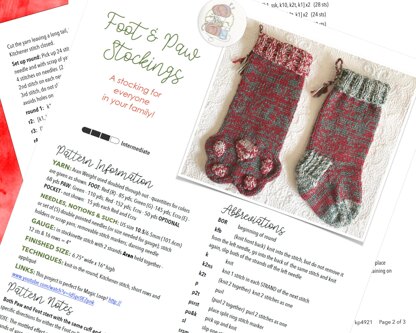 Kp4921 Foot & Paw StockingsPaw Stocking