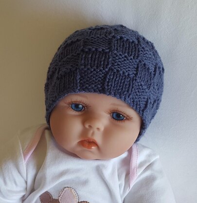 Corey - babies seamed block stitch hat