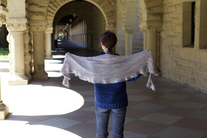 Frilled rainbow shawl